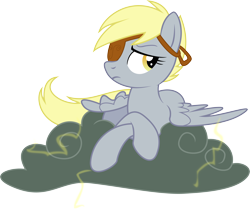 Size: 7000x5863 | Tagged: safe, artist:lightningtumble, character:derpy hooves, species:pegasus, species:pony, absurd resolution, cloud, epic derpy, eyepatch, female, mare, simple background, transparent background, vector