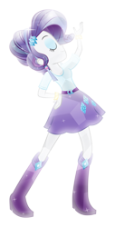 Size: 3563x7000 | Tagged: safe, artist:meteor-spark, character:rarity, my little pony:equestria girls, boots, bracelet, clothing, crystal rarity, crystallized, elegant, eyes closed, fabulous, glamour, hand on hip, high heel boots, jewelry, skirt, sparkles