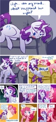 Size: 1002x2160 | Tagged: safe, artist:rastaquouere69, character:pinkie pie, character:rarity, comic:humble beginnings, ship:raripie, ask, comic, female, lesbian, shipping, tumblr