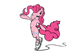 Size: 1100x800 | Tagged: safe, artist:yooyfull, character:pinkie pie, female, ice skating, solo