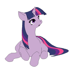 Size: 600x600 | Tagged: safe, artist:cabyowl, character:twilight sparkle, species:pony, species:unicorn, female, mare, prone, simple background, solo, white background