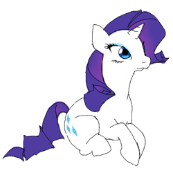 Size: 460x460 | Tagged: safe, artist:cabyowl, character:rarity, species:pony, species:unicorn, female, mare, prone, simple background, solo, white background