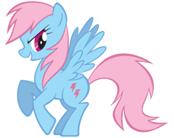 Size: 837x667 | Tagged: safe, artist:mildgyth, edit, character:firefly, character:rainbow dash, g1, female, g1 to g4, generation leap, inverse firefly, inverted, inverted colors, ms paint, palette swap, recolor, simple background, solo, white background