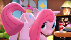 Size: 1920x1079 | Tagged: safe, artist:doge4ce, character:pinkamena diane pie, character:pinkie pie, 3d, cupcake, female, solo