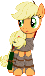 Size: 4110x6999 | Tagged: safe, artist:lightningtumble, character:applejack, absurd resolution, archer, lord of the rings, ranger, simple background, transparent background, vector