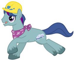 Size: 900x734 | Tagged: safe, artist:sunley, character:4-speed, species:earth pony, species:pony, g1, g4, bandana, g1 to g4, generation leap, hard hat, hat, male, running, simple background, stallion, transparent background