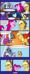 Size: 1037x2521 | Tagged: safe, artist:thex-plotion, character:applejack, character:coloratura, character:countess coloratura, character:pinkie pie, episode:the mane attraction, g4, my little pony: friendship is magic, born this way, comic, lady gaga, paparazzi, paparazzi (song), song reference