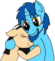 Size: 1450x1600 | Tagged: safe, artist:baratus93, oc, oc only, oc:royal blue, oc:sky weaver, species:pegasus, species:pony, species:unicorn, crying, cute, simple background, smiling, transparent background