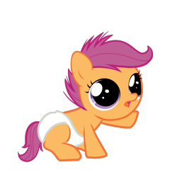 Size: 3000x3000 | Tagged: safe, artist:zigrock, character:scootaloo, species:pony, baby, baby pony, baby scootaloo, cute, cutealoo, diaper, foal, simple background, transparent background, vector, wingless