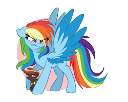 Size: 5000x4000 | Tagged: dead source, safe, artist:rarityforever, character:rainbow dash, oc, parent:dumbbell, parent:rainbow dash, parents:dumbdash, unnamed oc, absurd resolution, angry, blushing, bruised, colored wings, colored wingtips, crying, floppy ears, glare, goggles, gritted teeth, lip bite, mama bear, mother and son, offspring, protecting, rainbow mom, sad, simple background, spread wings, this will end in pain, this will end in tears, transparent background, wavy mouth, wings