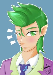 Size: 724x1023 | Tagged: safe, artist:noisyvox, character:spike, species:human, handsome, handsome face, humanized, male, older, portrait, solo