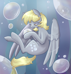 Size: 956x1000 | Tagged: safe, artist:craftykraken, character:derpy hooves, species:pegasus, species:pony, bubble, female, mare, solo