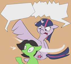 Size: 1144x1024 | Tagged: safe, artist:lazynore, character:twilight sparkle, character:twilight sparkle (alicorn), oc, oc:filly anon, species:alicorn, species:earth pony, species:pony, /mlp/, batman slaps robin, blank, exploitable, female, filly, floppy ears, frown, glare, mare, my parents are dead, open mouth, slap, template, wide eyes, wing slap