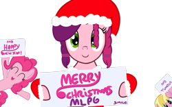Size: 1280x800 | Tagged: safe, artist:smile, character:meadow flower, character:pinkie pie, oc, oc:marker pony, 4chan, christmas, mlpg