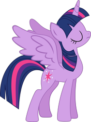 Size: 2500x3330 | Tagged: safe, artist:bluetech, character:twilight sparkle, character:twilight sparkle (alicorn), species:alicorn, species:pony, episode:princess twilight sparkle, g4, my little pony: friendship is magic, .svg available, eyes closed, female, inkscape, mare, simple background, solo, standing, transparent background, vector