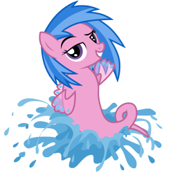 Size: 3000x3000 | Tagged: safe, artist:sunley, character:wavedancer, species:pony, species:sea pony, g1, g4, female, g1 to g4, generation leap, high res, mare, simple background, solo, splash, transparent background, vector, water