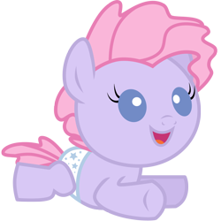 Size: 1500x1500 | Tagged: safe, artist:sunley, character:ember (g1), species:pony, g1, g4, baby, button eyes, diaper, female, filly, foal, g1 to g4, generation leap, simple background, solo, transparent background, vector, younger