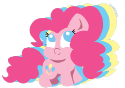 Size: 763x540 | Tagged: safe, artist:imaplatypus, character:pinkie pie, chubby, female, looking away, looking up, simple background, solo, transparent background