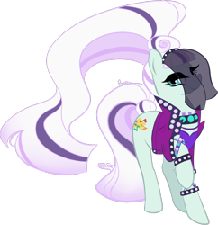 Size: 972x1006 | Tagged: safe, artist:orcakisses, character:coloratura, character:countess coloratura, bling, bustier, clothing, coat, eyeshadow, female, looking at you, makeup, necklace, simple background, smiling, solo, transparent background, vector, veil