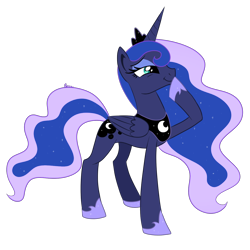Size: 1200x1200 | Tagged: safe, artist:orcakisses, character:princess luna, episode:bloom and gloom, g4, my little pony: friendship is magic, amused, folded wings, giggling, simple background, smiling, transparent background, vector
