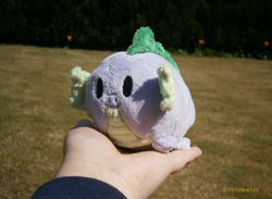 Size: 1000x732 | Tagged: safe, artist:hipsterowlet, character:spike, blob, hand, irl, photo, plushie, spike ball