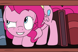Size: 2000x1352 | Tagged: safe, artist:php47, character:pinkie pie, episode:pinkie apple pie, g4, my little pony: friendship is magic, bookshelf, female, pink horse daily, scene interpretation, solo