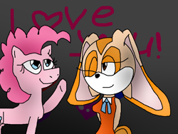 Size: 800x600 | Tagged: safe, artist:alexeigribanov, character:pinkie pie, cream the rabbit, crossover, sonic the hedgehog (series)