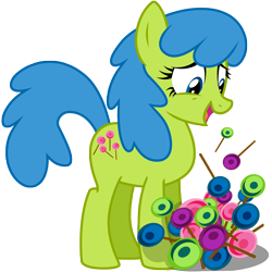 Size: 3000x3000 | Tagged: safe, artist:sunley, species:earth pony, species:pony, g1, g4, candy, female, food, g1 to g4, generation leap, lollipop, mare, open mouth, simple background, solo, tootsie, transparent background