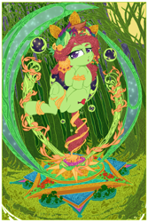 Size: 1701x2551 | Tagged: safe, artist:enyoiyourself, character:tree hugger, species:earth pony, species:pony, female, mare, modern art, nouveau, psychedelic, solo