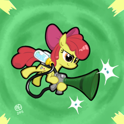 Size: 2048x2048 | Tagged: safe, artist:qzygugu, character:apple bloom, episode:bloom and gloom, g4, my little pony: friendship is magic, female, pest control gear, pest pony, solo, twitbuster apple bloom