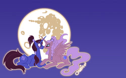 Size: 1440x900 | Tagged: safe, artist:yamino, species:alicorn, species:pony, species:unicorn, female, korra, lesbian, mare, ponified, princess yue, shipping, the legend of korra