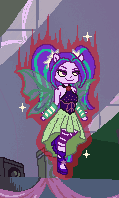 Size: 119x198 | Tagged: safe, artist:enyoiyourself, character:aria blaze, my little pony:equestria girls, animated, aura, battle aura, female, fin wings, gif, jewelry, pendant, ponied up, sleeveless, solo, sprite