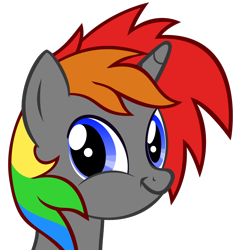 Size: 1140x1182 | Tagged: safe, artist:wellfugzee, derpibooru original, oc, oc only, oc:krylone, close-up, faec, looking at you, meme, rainbow hair, simple background, smirk, solo, transparent background, twiface, vector, wrong neighborhood