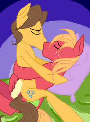 Size: 2779x3765 | Tagged: safe, artist:big-mac-apple, character:big mcintosh, character:caramel, species:earth pony, species:pony, ship:caramac, gay, kissing, male, shipping, stallion