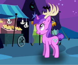 Size: 600x502 | Tagged: safe, artist:purpleloverpony, character:amethyst star, character:sparkler, clothing, costume, female, jackalope, nightmare night, nightmare night costume, solo