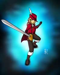Size: 2320x2928 | Tagged: safe, artist:mangameister, character:sunset shimmer, my little pony:equestria girls, crossover, female, final fantasy, rapier, red mage, solo, sword, weapon