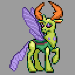 Size: 512x512 | Tagged: safe, artist:phonicb∞m, character:thorax, species:changeling, species:reformed changeling, episode:to where and back again, g4, my little pony: friendship is magic, crossover, male, pixel art, pokémon, rom hack, solo