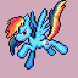 Size: 512x512 | Tagged: safe, artist:phonicb∞m, character:rainbow dash, crossover, female, pixel art, pokémon, rom hack, solo