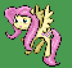 Size: 448x424 | Tagged: safe, artist:30clock, artist:phonicb∞m, character:fluttershy, crossover, female, pixel art, pokémon, rom hack, solo