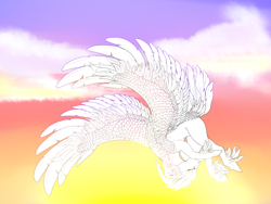 Size: 1600x1200 | Tagged: safe, artist:rimmi1357, species:pegasus, species:pony, bird pone, commission, flight, solo, wings, your character here