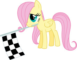 Size: 5000x3928 | Tagged: safe, artist:lman225, character:fluttershy, checkered flag, female, filly, filly fluttershy, mouth hold, simple background, solo, transparent background, vector