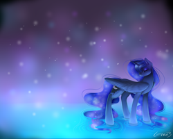 Size: 2000x1600 | Tagged: safe, artist:gree3, character:princess luna, eyes closed, female, solo, water