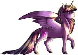 Size: 5110x3614 | Tagged: safe, artist:maxiima, character:twilight sparkle, character:twilight sparkle (alicorn), species:alicorn, species:pony, absurd resolution, curved horn, female, simple background, solo, spread wings, transparent background, unshorn fetlocks, wings