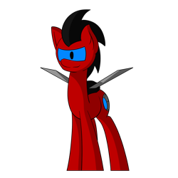 Size: 1100x1100 | Tagged: safe, artist:mechanized515, oc, oc only, species:pegasus, species:pony, derpibooru community collaboration, 2017 community collab, edgy, robot, robot pony, simple background, solo, transparent background