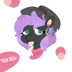 Size: 500x500 | Tagged: safe, artist:jodi sli, oc, oc only, oc:amanda nour, species:earth pony, species:pony, bust, clothing, female, hat, lineless, mare, portrait, scarf, simple background, solo, text