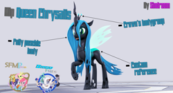Size: 3654x1974 | Tagged: safe, artist:sindroom, character:queen chrysalis, species:changeling, 3d, download at source, gmod, model, sfm resource, source filmmaker