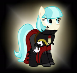 Size: 2195x2076 | Tagged: safe, artist:athos01, character:coco pommel, species:earth pony, species:pony, adepta sororitas, armor, crossover, female, mare, power armor, purity seal, simple background, solo, warhammer (game), warhammer 40k