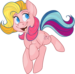 Size: 660x651 | Tagged: safe, artist:frostadflakes, character:toola roola, species:earth pony, species:pony, g3, colored pupils, female, happy, mare, open mouth, running, simple background, smiling, solo, transparent background