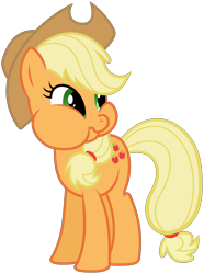 Size: 5700x7665 | Tagged: safe, artist:flutterguy317, character:applejack, species:pony, absurd resolution, clothing, cowboy hat, female, hat, nose wrinkle, puffy cheeks, simple background, solo, stetson, transparent background, vector