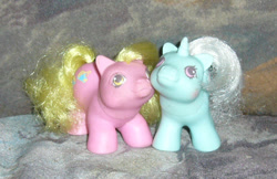 Size: 658x426 | Tagged: safe, artist:fizzy--love, species:pony, g1, baby, baby pony, irl, photo, tappy, toy, wiggles